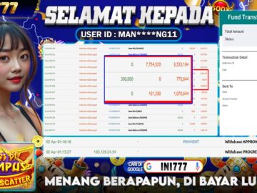 INI777 di Game Slot Gates Of Olympus Super Scatter RP.8.000.000 LUNAS