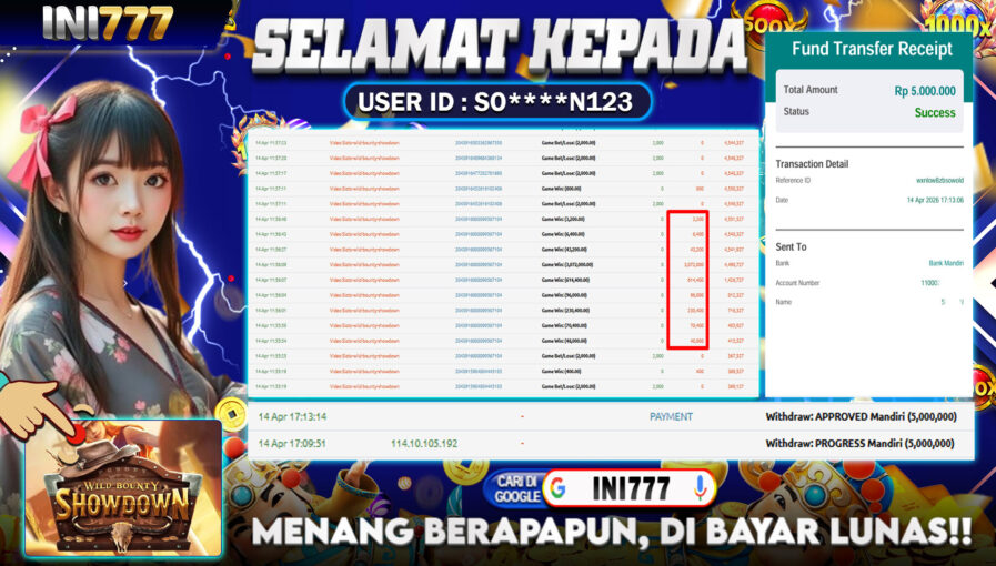 INI777 di Game Slot Wild Bounty Showdown RP.5.000.000 LUNAS bukti-21