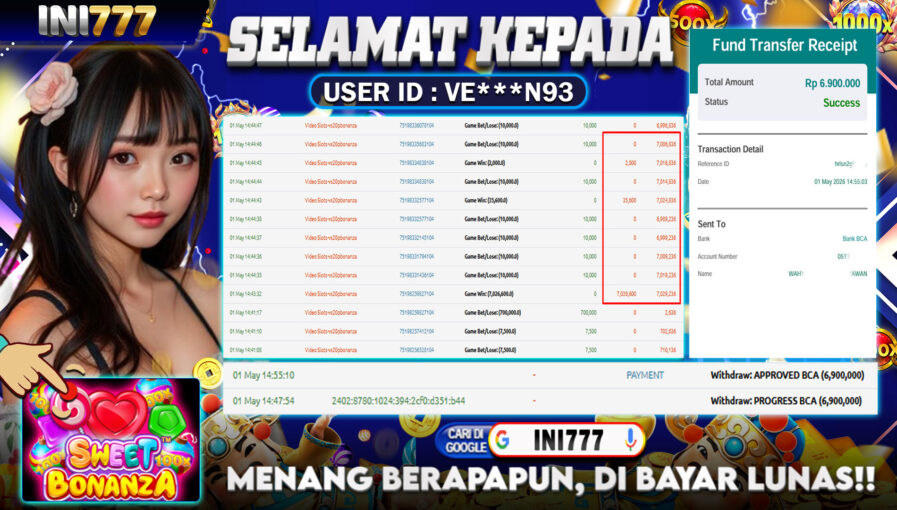 INI777 di Game Slot Sweet Bonanza RP.6.900.000 LUNAS bukti-40