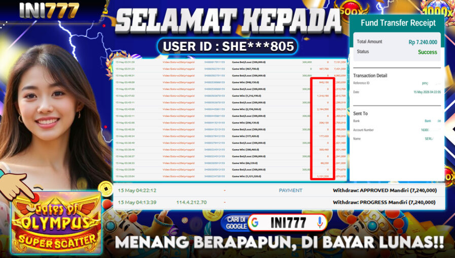 INI777 di Game Slot Gates Of Olympus Super Scatter RP.7.240.000 LUNAS bukti-59
