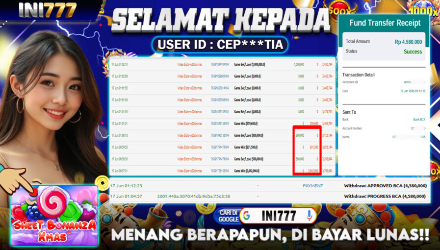 INI777 di Game Slot Sweet Bonanza Xmas RP.4.580.000 LUNAS bukti-82